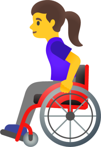 woman in manual wheelchair emoji