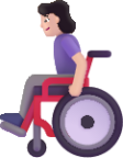 woman in manual wheelchair light emoji