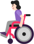 woman in manual wheelchair light emoji