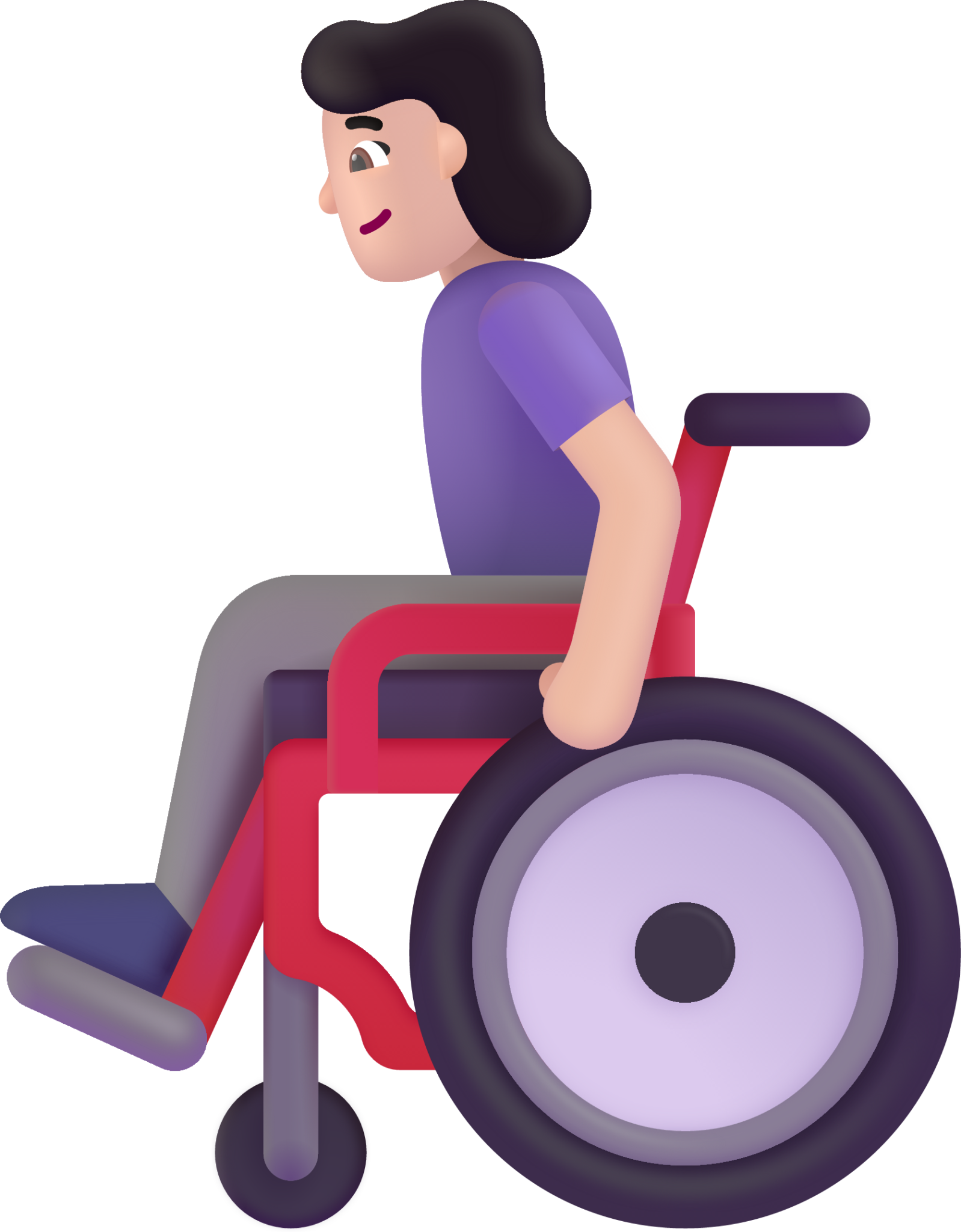 woman in manual wheelchair light emoji