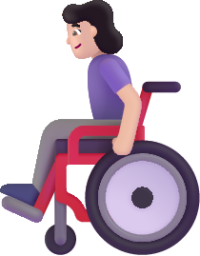 woman in manual wheelchair light emoji