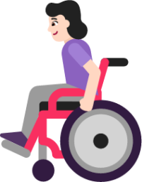 woman in manual wheelchair light emoji