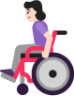 woman in manual wheelchair light emoji