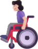 woman in manual wheelchair light emoji