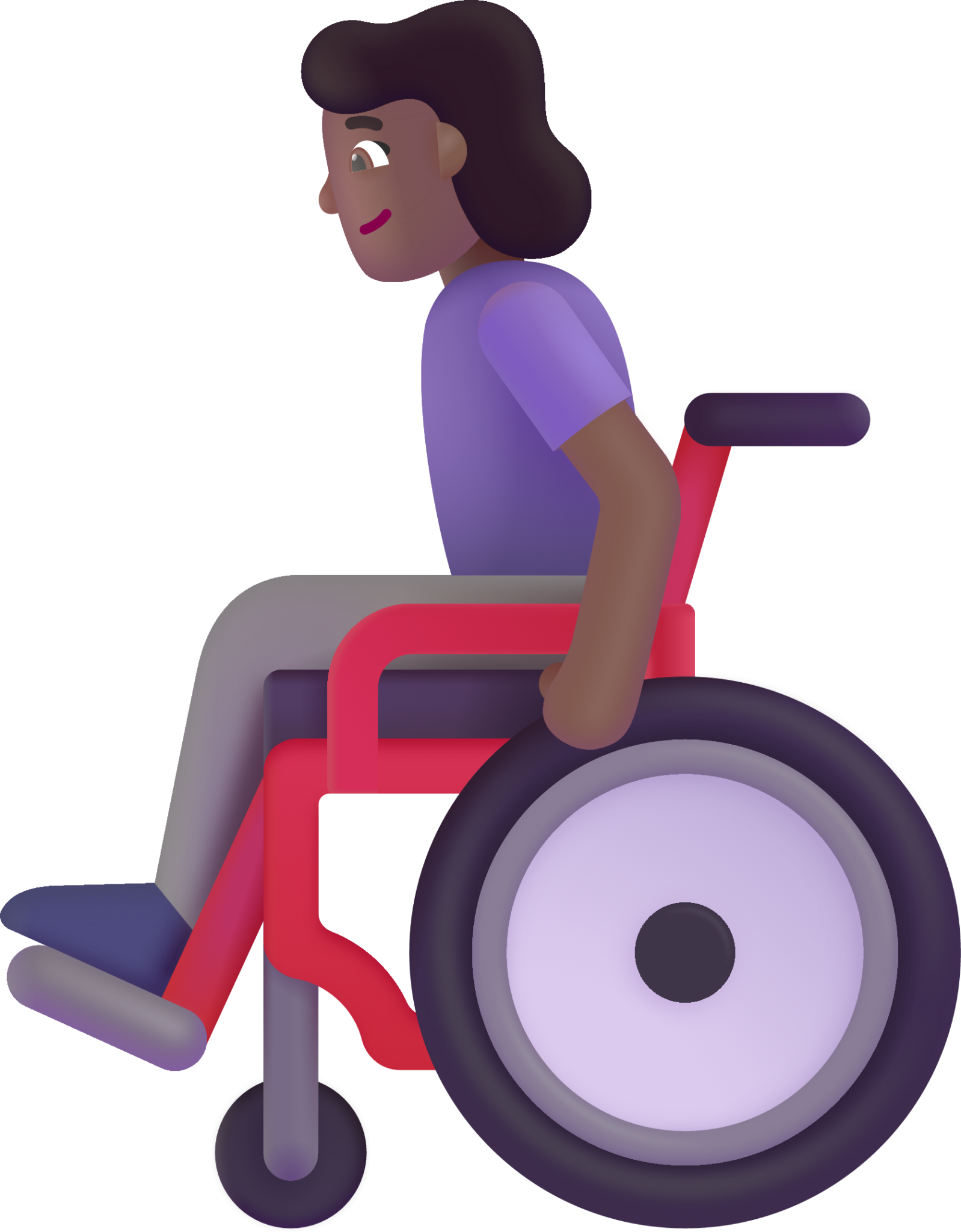woman in manual wheelchair medium dark emoji