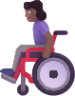 woman in manual wheelchair medium dark emoji