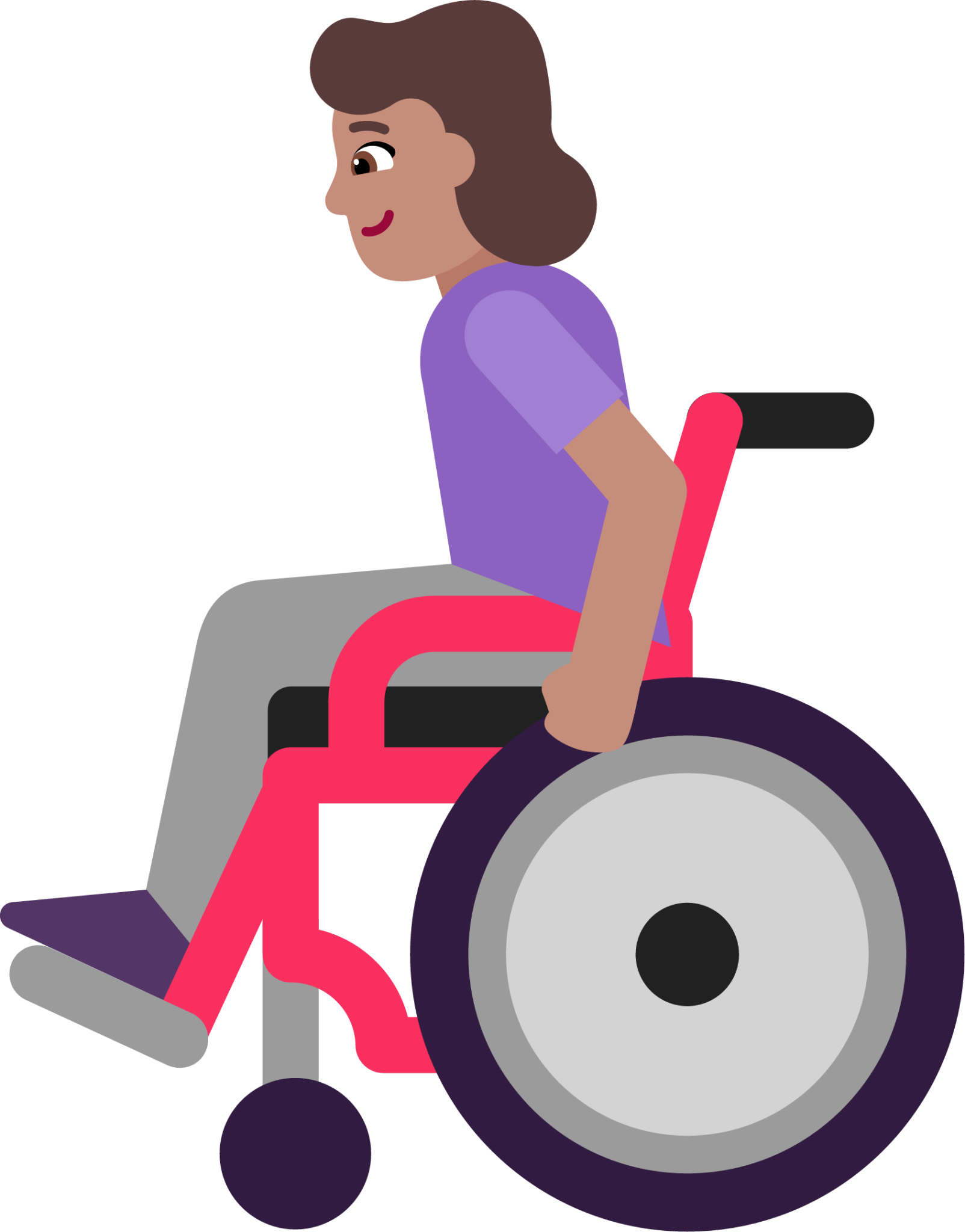 woman in manual wheelchair medium emoji