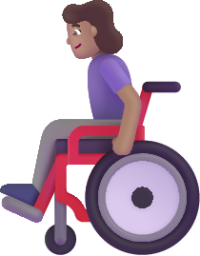 woman in manual wheelchair medium emoji