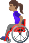 woman in manual wheelchair: medium skin tone emoji