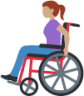 woman in manual wheelchair: medium skin tone emoji