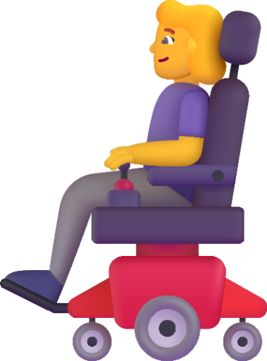 woman in motorized wheelchair default emoji