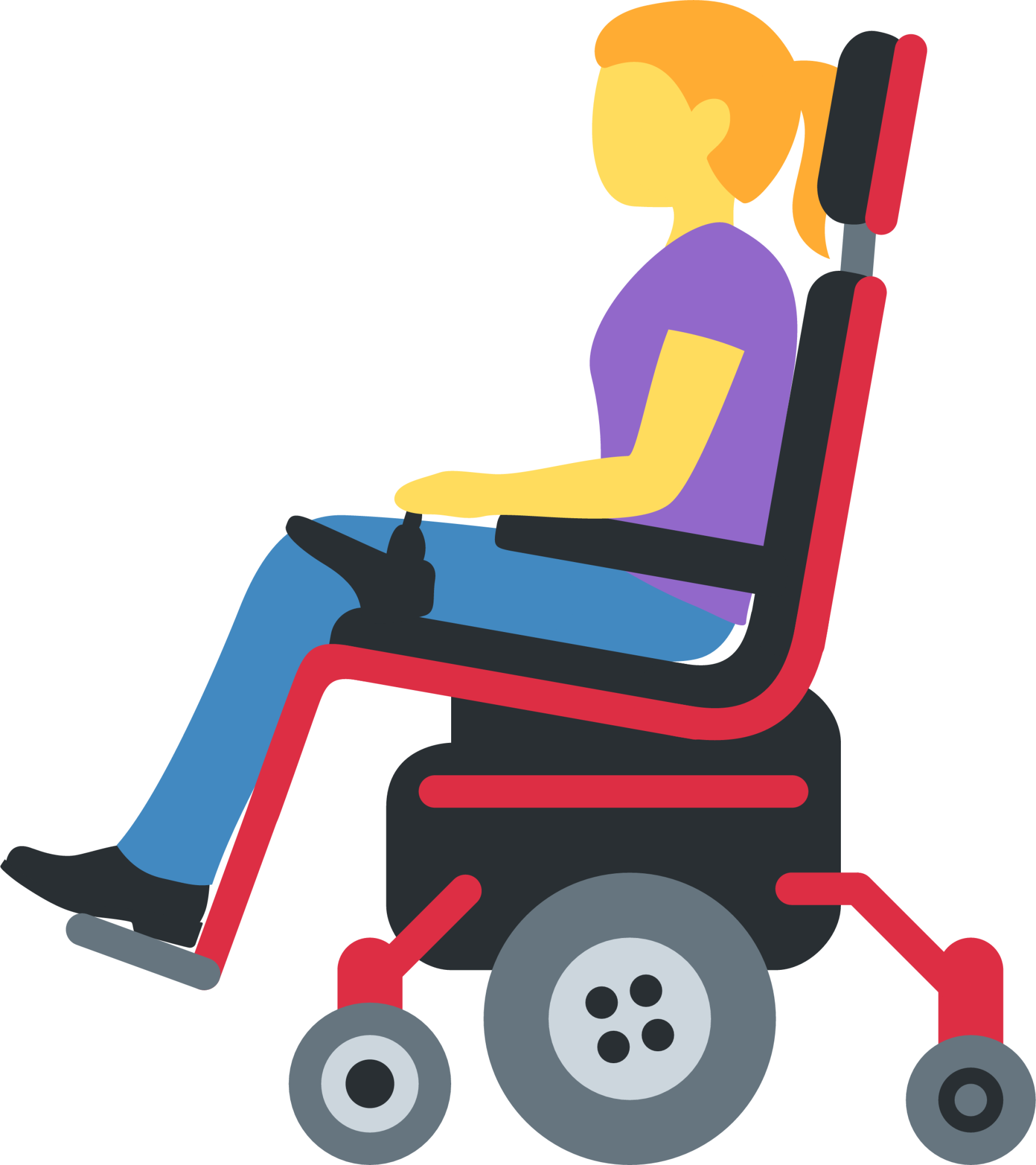 woman in motorized wheelchair emoji