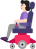 woman in motorized wheelchair light emoji