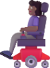 woman in motorized wheelchair medium dark emoji