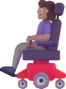 woman in motorized wheelchair medium emoji