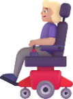 woman in motorized wheelchair medium light emoji