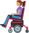 woman in motorized wheelchair: medium skin tone emoji