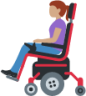 woman in motorized wheelchair: medium skin tone emoji