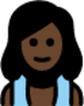 woman in steamy room: dark skin tone emoji