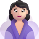 woman in steamy room light emoji
