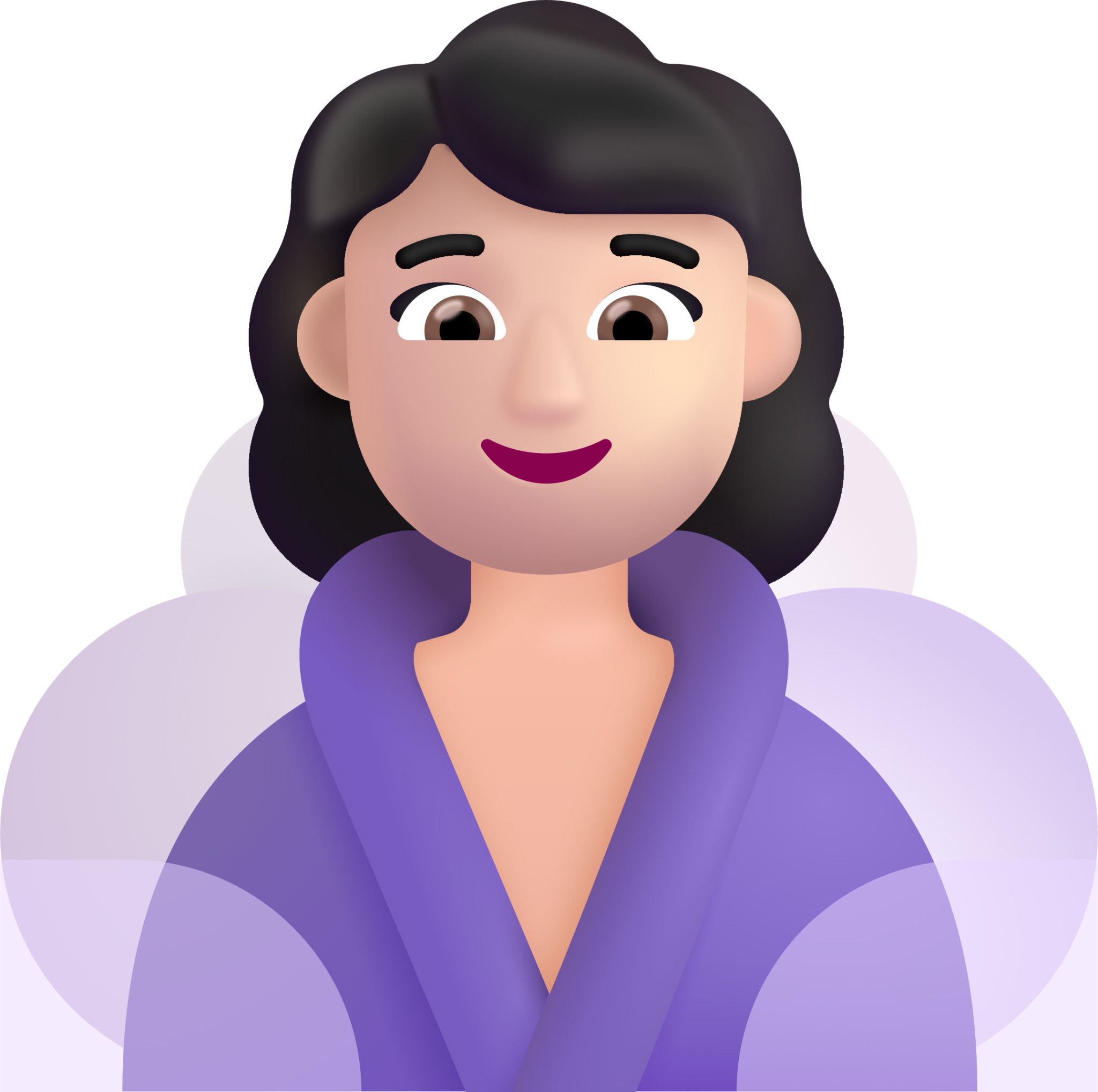 woman in steamy room light emoji