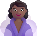 woman in steamy room medium dark emoji