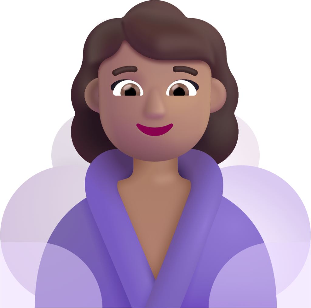 woman in steamy room medium emoji