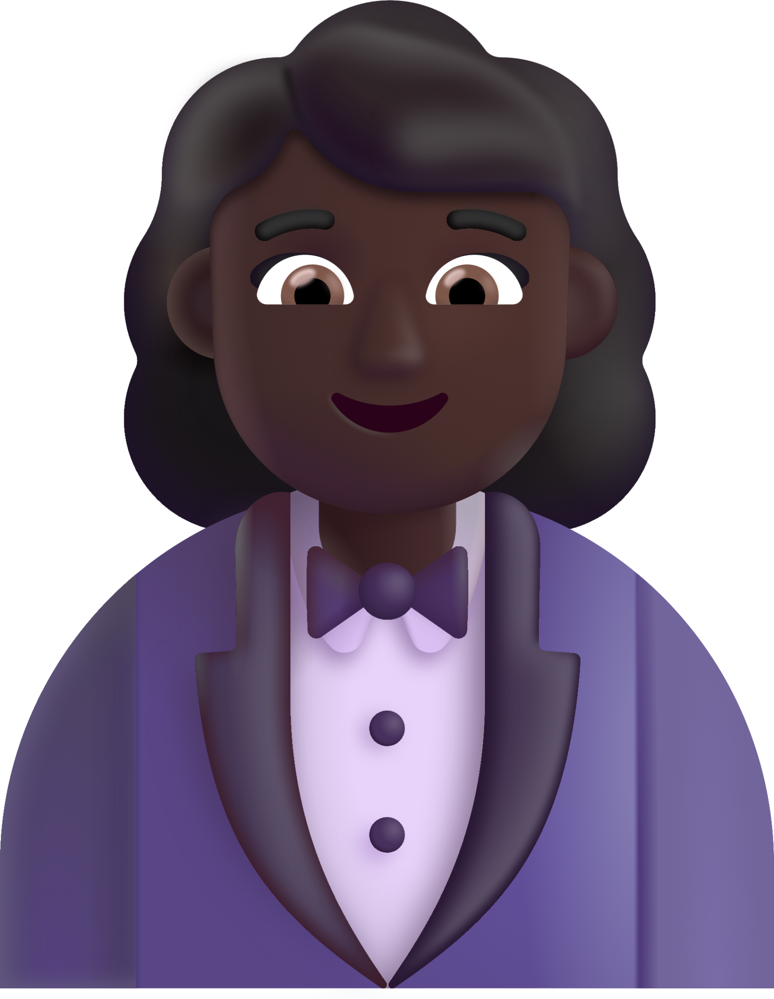 woman in tuxedo dark emoji