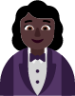 woman in tuxedo dark emoji