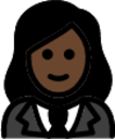 woman in tuxedo: dark skin tone emoji
