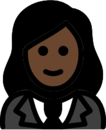 woman in tuxedo: dark skin tone emoji
