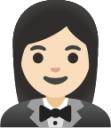 woman in tuxedo: light skin tone emoji