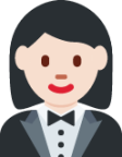 woman in tuxedo: light skin tone emoji