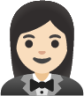 woman in tuxedo: light skin tone emoji