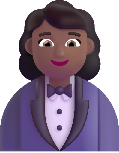 woman in tuxedo medium dark emoji