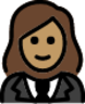woman in tuxedo: medium skin tone emoji