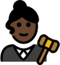 woman judge: dark skin tone emoji