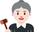 woman judge: light skin tone emoji