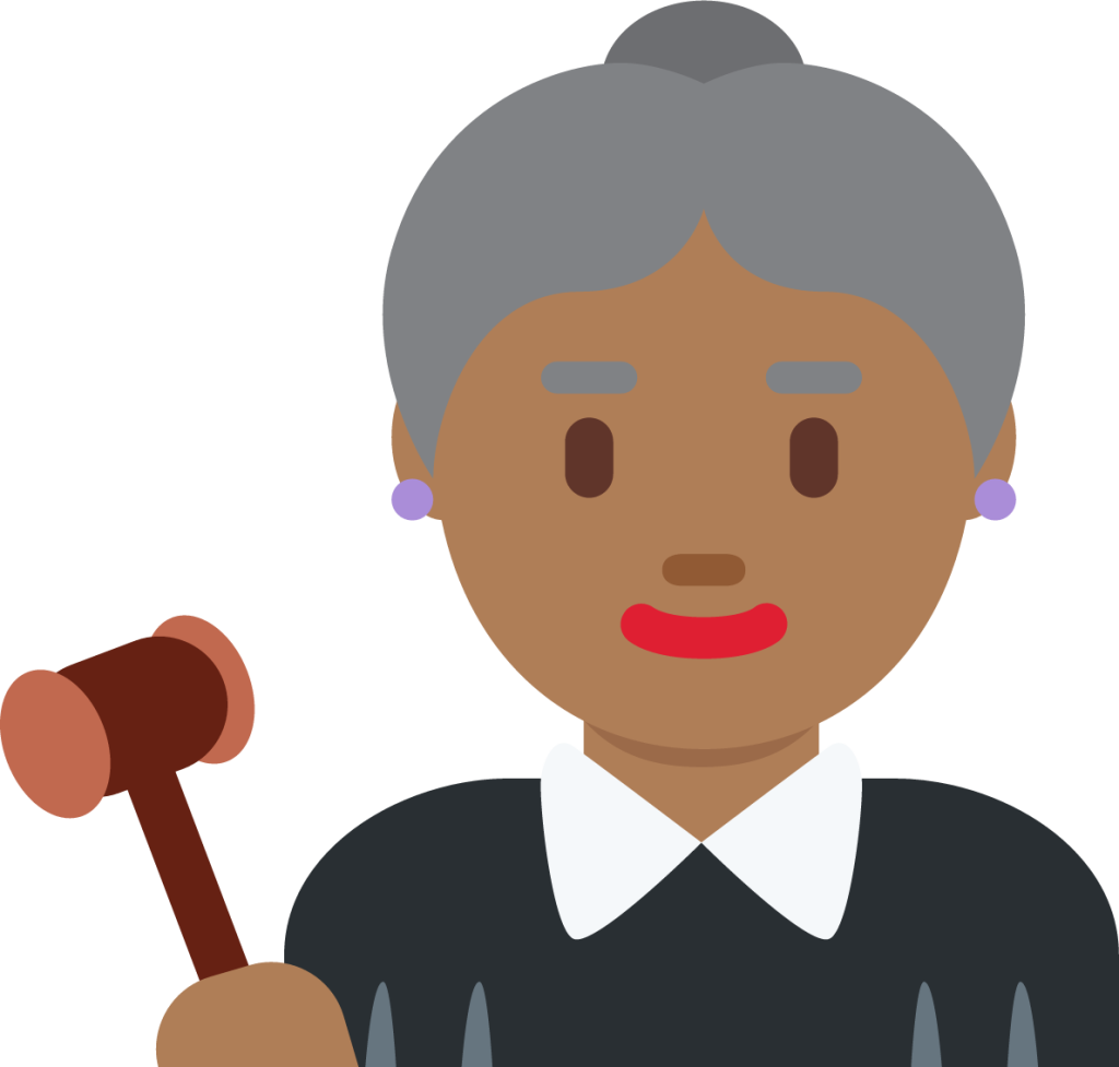 woman judge: medium-dark skin tone emoji