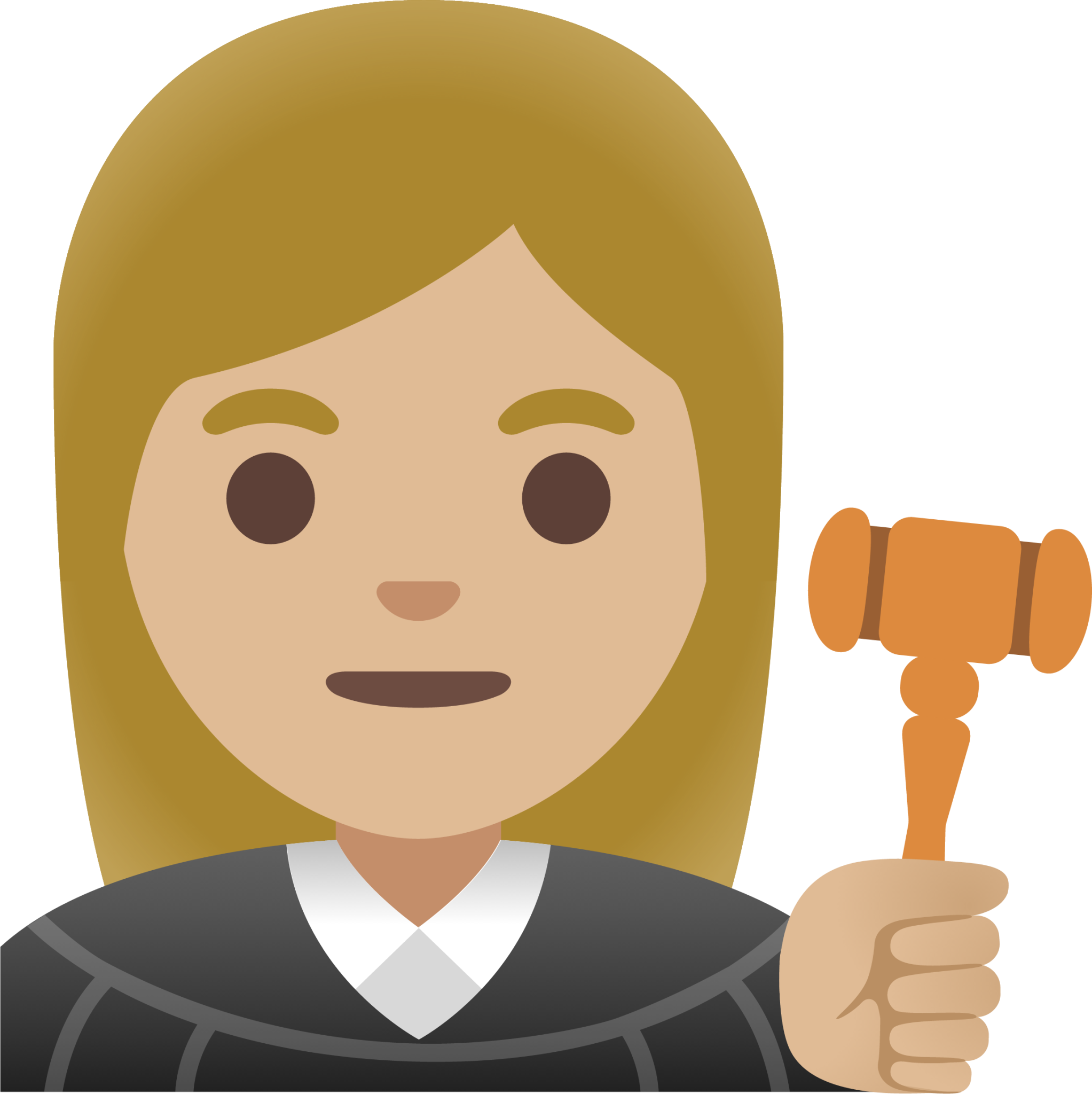 woman judge: medium-light skin tone emoji