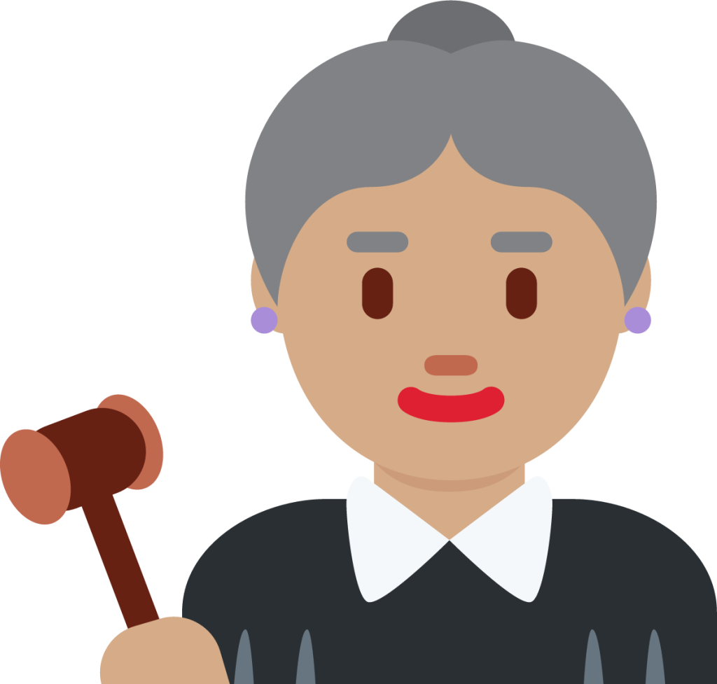 woman judge: medium skin tone emoji