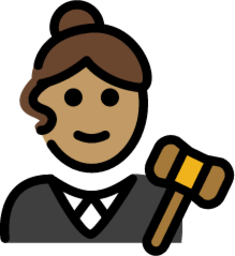 woman judge: medium skin tone emoji