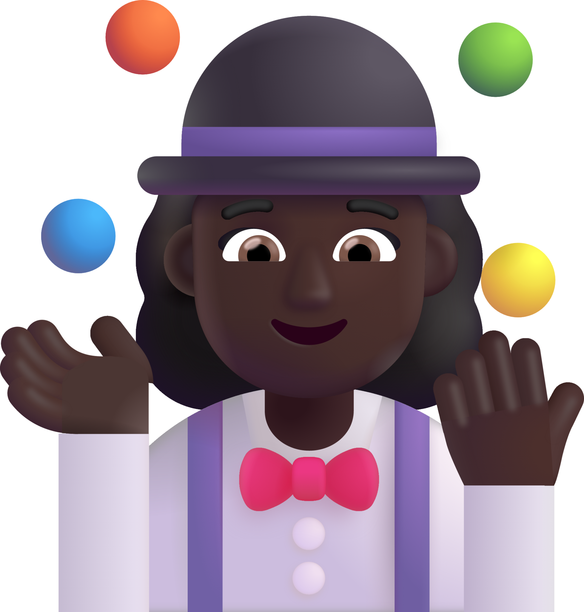 woman juggling dark emoji