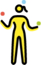 woman juggling emoji
