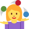 woman juggling emoji
