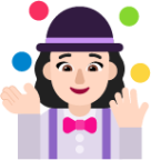 woman juggling light emoji