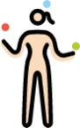 woman juggling: light skin tone emoji