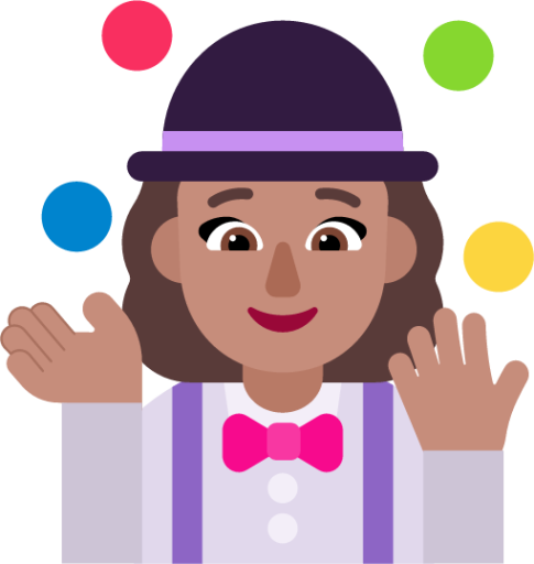 woman juggling medium emoji