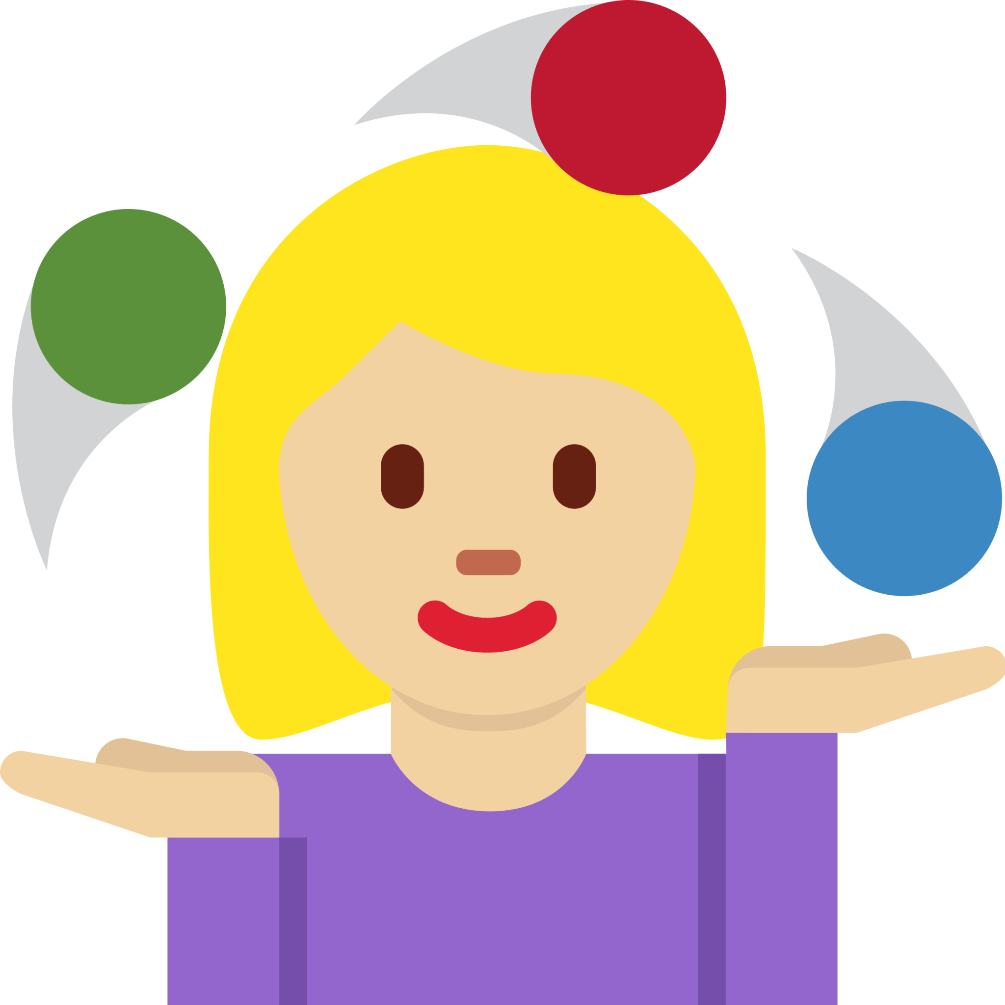 woman juggling: medium-light skin tone emoji