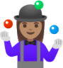 woman juggling: medium skin tone emoji